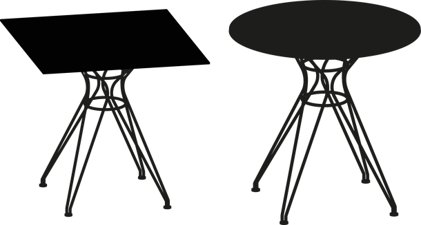 Vincent Low Outdoor Table Base by Bontempi, size drawing