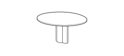 Arcade Dining Table by Ditre Italia, size drawing: Round table diam.160 lacquered base and lacquered wooden top