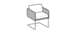 Viga Dining Chair by Ditre Italia, size drawing: Viga mix chair