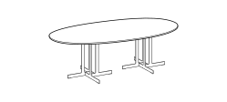 Nell Dining Table by Ditre Italia, size drawing: Oval table 260 wooden top
