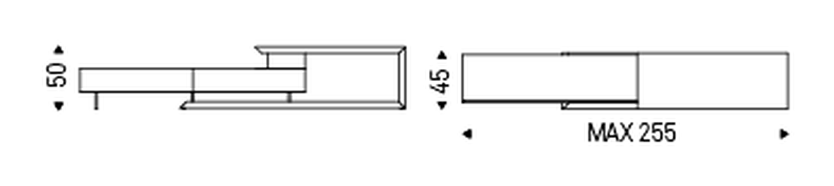 Link TV Cabinet by Cattelan Italia, size drawing 2