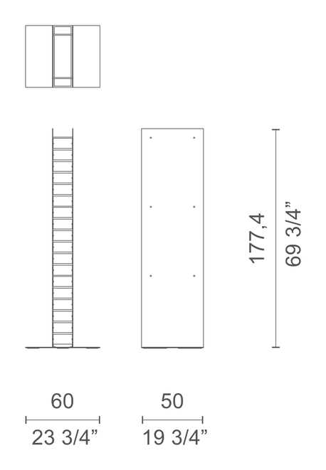 Dinah Cabinet by Cappellini, size drawing