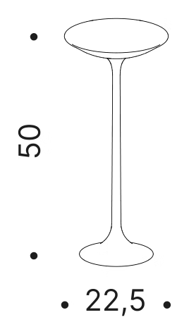 Ping I Catchall Table by Driade, size drawing