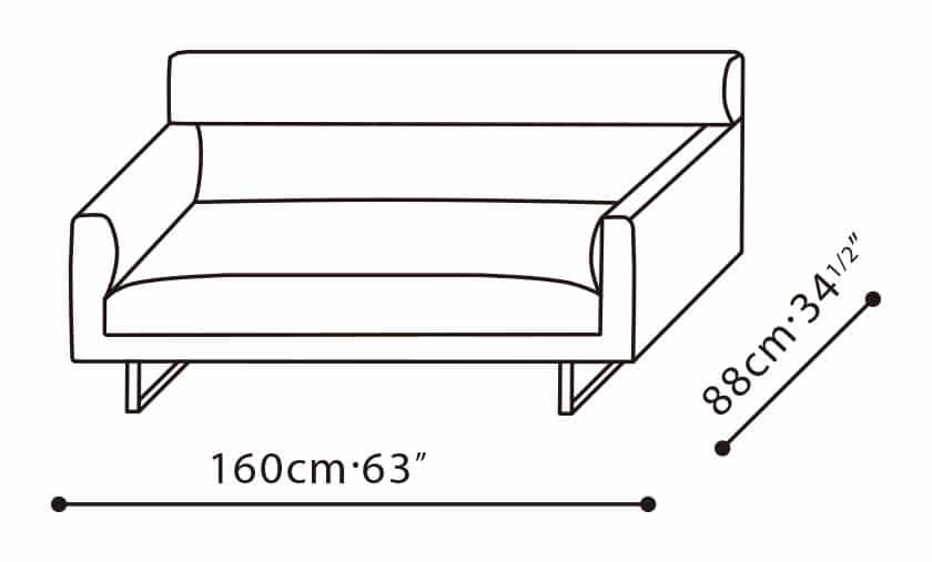 Amor-35 Sofa by Camerich, size drawing: C01B0101