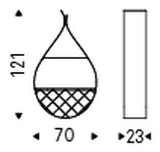 Drop Wine Rack by Cattelan Italia, size drawing