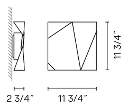 Origami Wall Light by Vibia, size drawing: Model 4501
