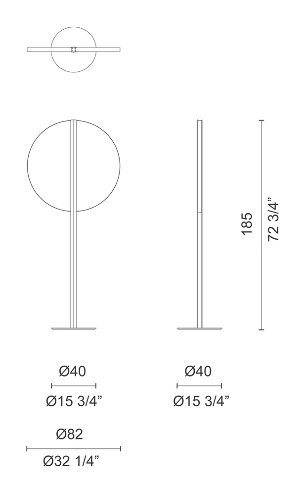 Lampada Da Appartamento Lamp by Cappellini, size drawing: PO_2301