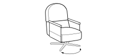 Beyl Armchair by Ditre Italia, size drawing: Swivel armchair high
