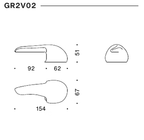 Gruuvelot Sofa Elements by Moroso, size drawing 2