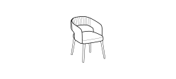 356 Chair by Ditre Italia, size drawing: Chair 356 wooden base