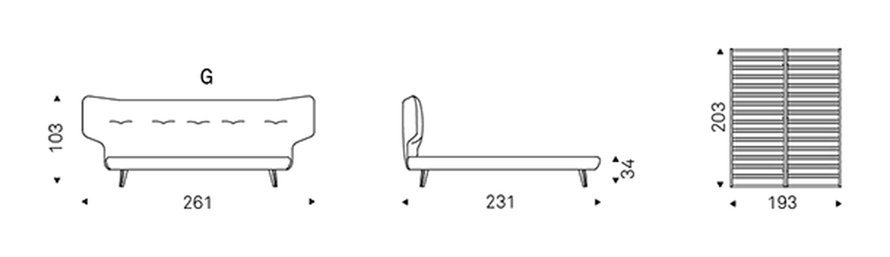 Thomas Bed by Cattelan Italia, size drawing 5
