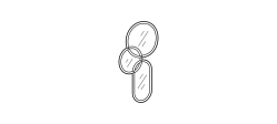 Multitude Mirror by Ditre Italia, size drawing: Multitude you small mirror