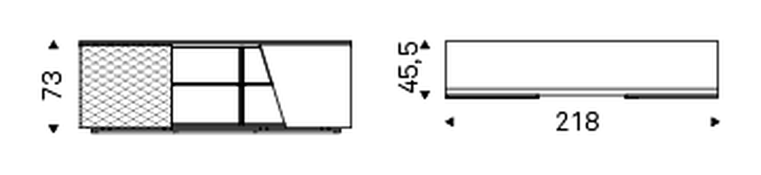 Aston Sideboard by Cattelan Italia, size drawing