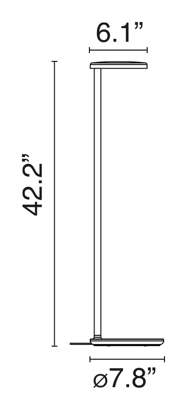 Oblique Floor Lamp by Flos, size drawing