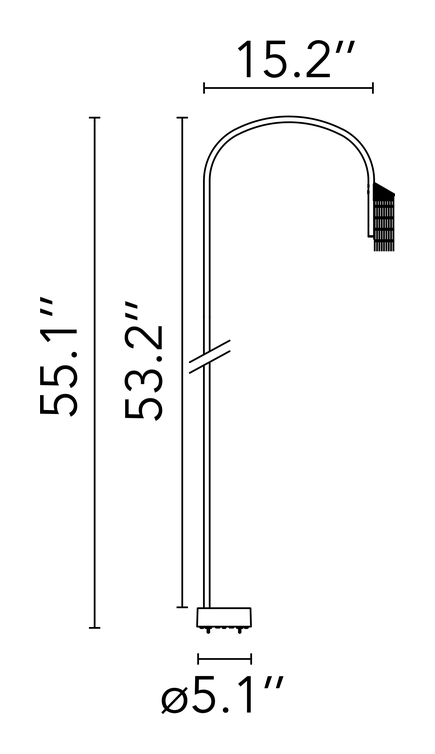 Caule Bollard Nest Light by Flos, size drawing: Caule Bollard Nest 3