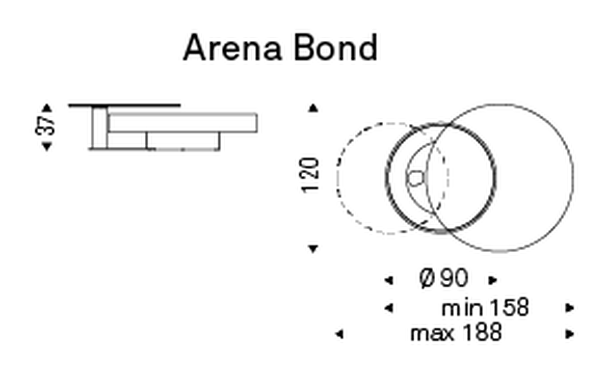 Arena Coffee Table by Cattelan Italia, size drawing 2