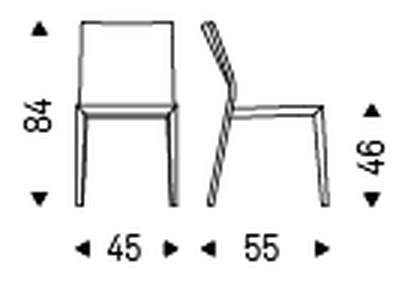 Margot Chair by Cattelan Italia, size drawing
