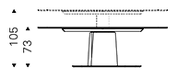 Aviator Keramik Lift Dining Table by Cattelan Italia, size drawing 1