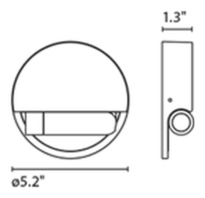 Ledtube Wall Lamp R by Marset, size drawing: Right