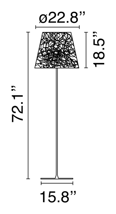 KTribe F3 Outdoor Floor Lamp by Flos, size drawing