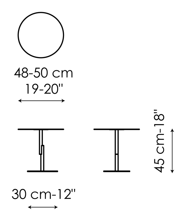 Innesti Coffee Table by Bonaldo, size drawing: Innesti low