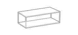 Unit Sideboard by Ditre Italia, size drawing: Case in black metal and base in recycled bonded leather