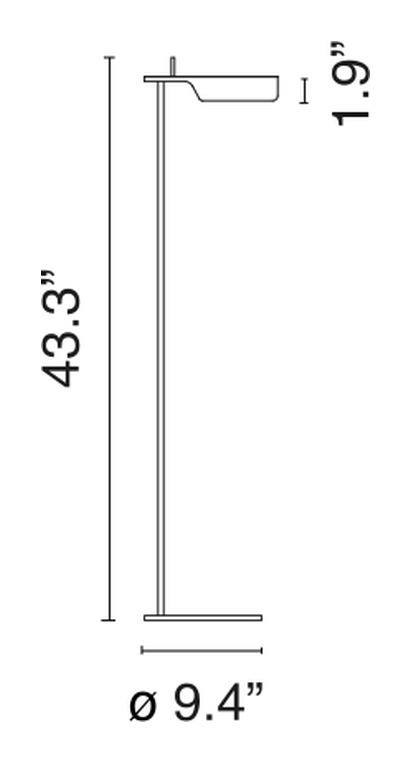 Tab Floor Lamp by Flos, size drawing