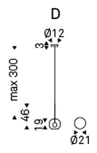 Melody Pendant Lamp by Cattelan Italia, size drawing 4