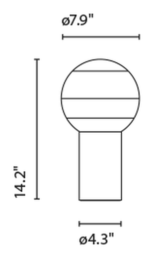 Dipping Light Table Lamp by Marset, size drawing: Dipping Light S
