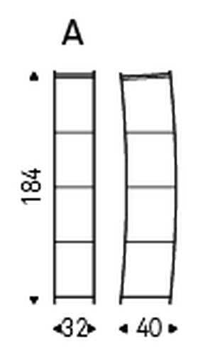 Open Wind Display Unit by Cattelan Italia, size drawing 1
