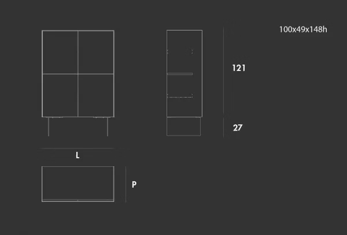 Kala Sideboard by Sovet, size drawing 1