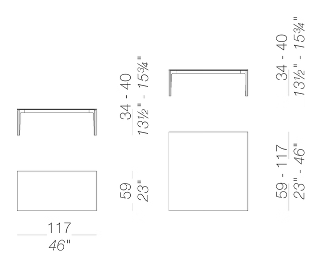 Add Coffee Table by LaPalma, size drawing