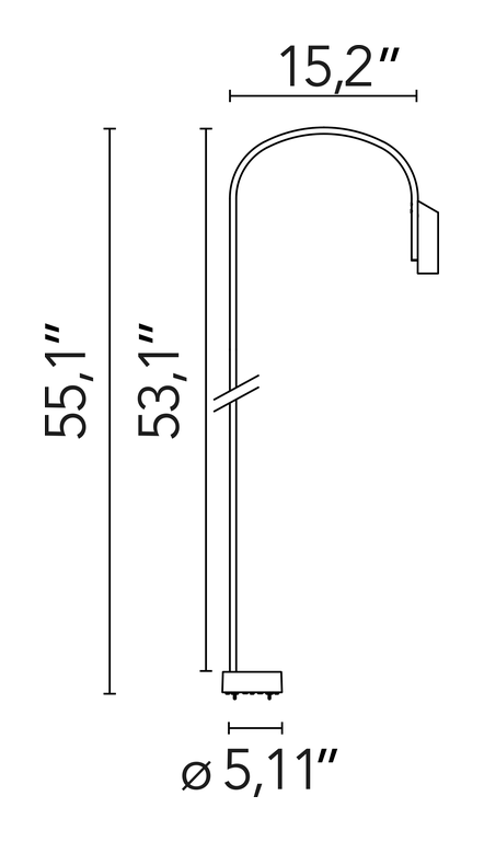 Caule Bollard Light by Flos, size drawing: Caule Bollard 3