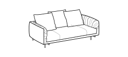 Avenue Sofa by Ditre Italia, size drawing: 2-seat sofa