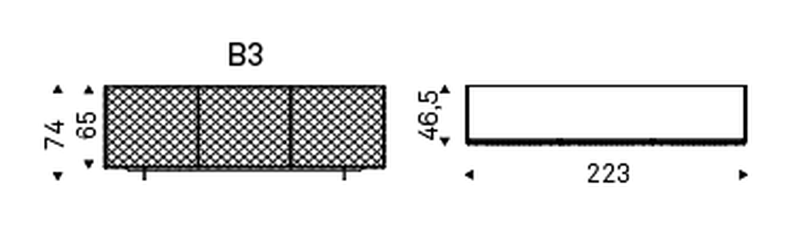 Vivaldi Sideboard by Cattelan Italia, size drawing 4