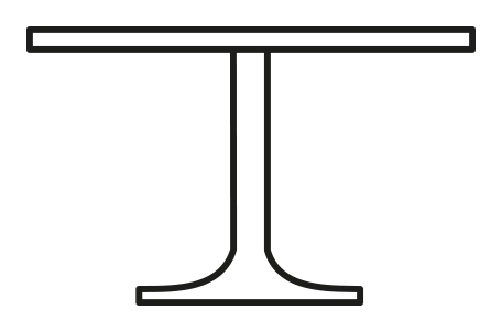 Planet Dining Table by Connubia, size drawing