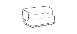 Marabù Armchair by Ditre Italia, size drawing: 2-seat sofa