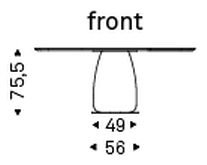 Botero Wood Dining Table by Cattelan Italia, size drawing 8