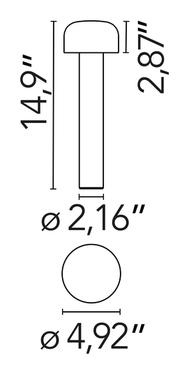 Bellhop Bollard Light by Flos, size drawing 2
