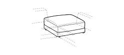 Bublé Sofa by Ditre Italia, size drawing: Angular base