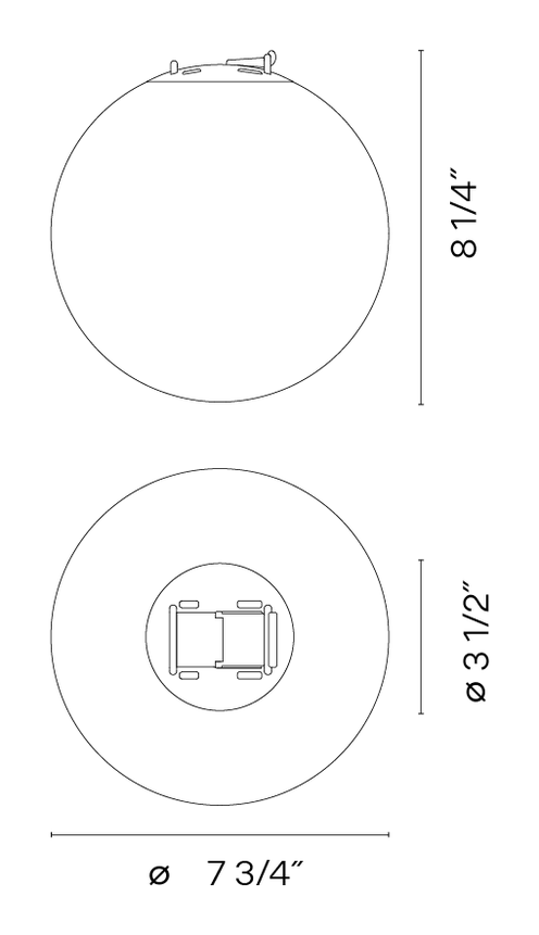Plusminus Lighting System by Vibia, size drawing: Model 6230