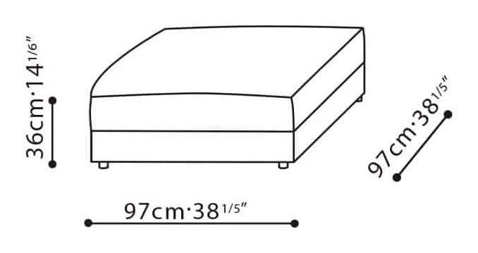 Nature Sofa by Camerich, size drawing: C01E0607