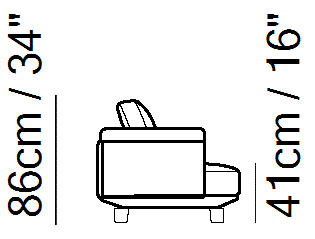 Campus Sectional by Natuzzi Italia, size drawing