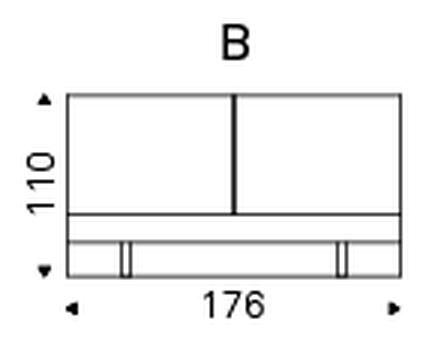 Lukas Upholstered Bed by Cattelan Italia, size drawing 4