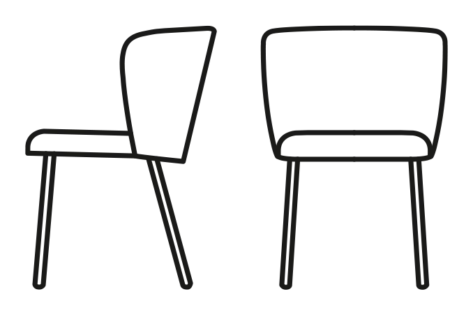 Betty Chair by Connubia, size drawing