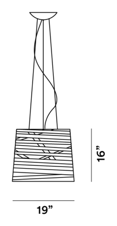 Tress Grande Pendant Lamp by Foscarini, size drawing