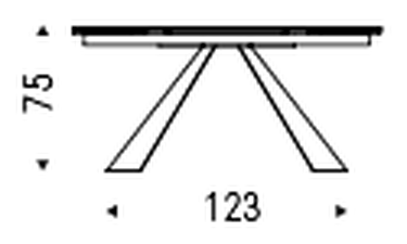 Eliot Keramik Drive Extendable Dining Table by Cattelan Italia, size drawing 1