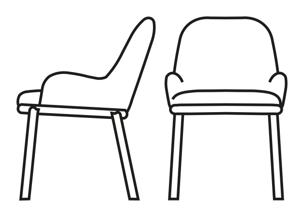Flair Armchair by Connubia, size drawing