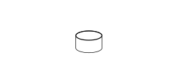 Clip Set Ottoman and Table by Ditre Italia, size drawing: Round footstool diameter 60