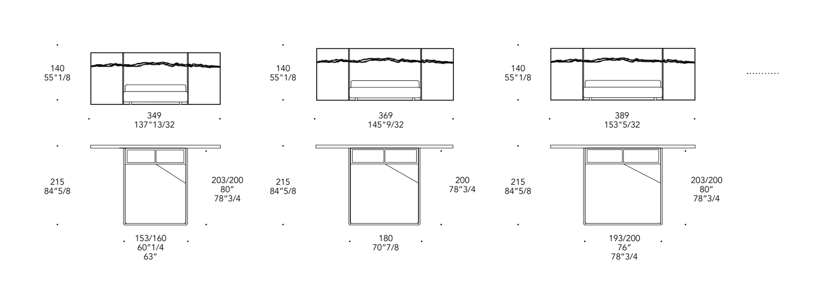 Impact Bed & XL by Reflex, size drawing 2